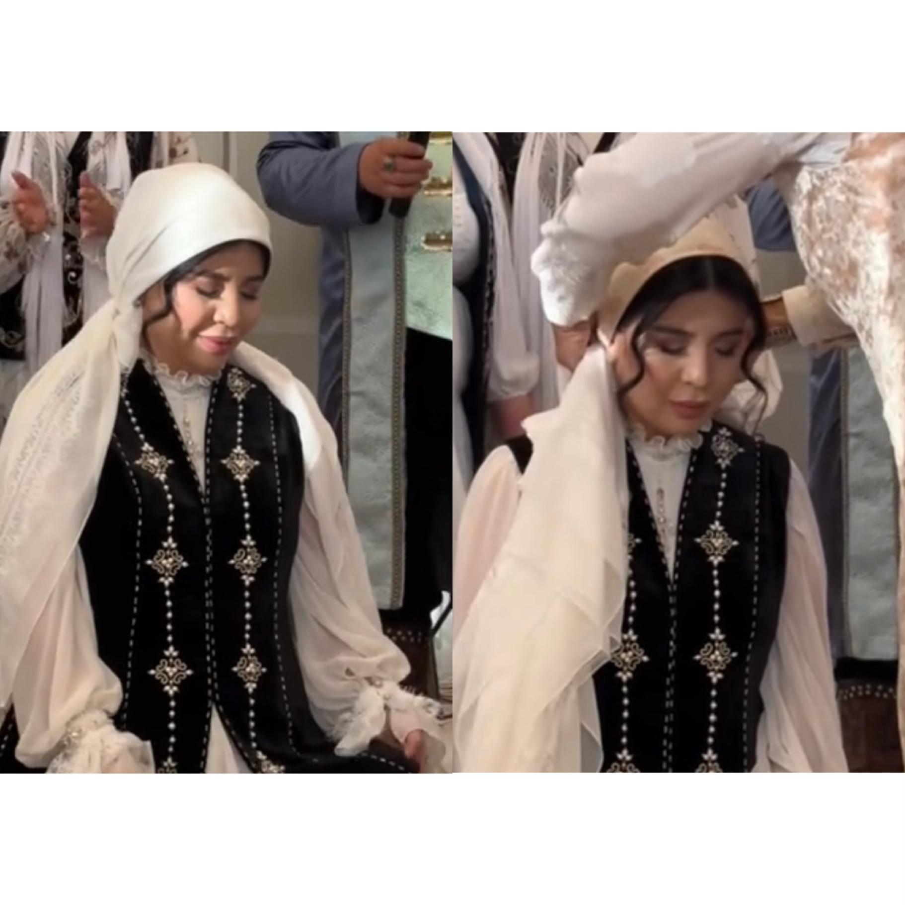 "Екінші рет беташар жасап, сырға салғандар көрсін": Орамал ауыстыру салты көпті таң қалдырды