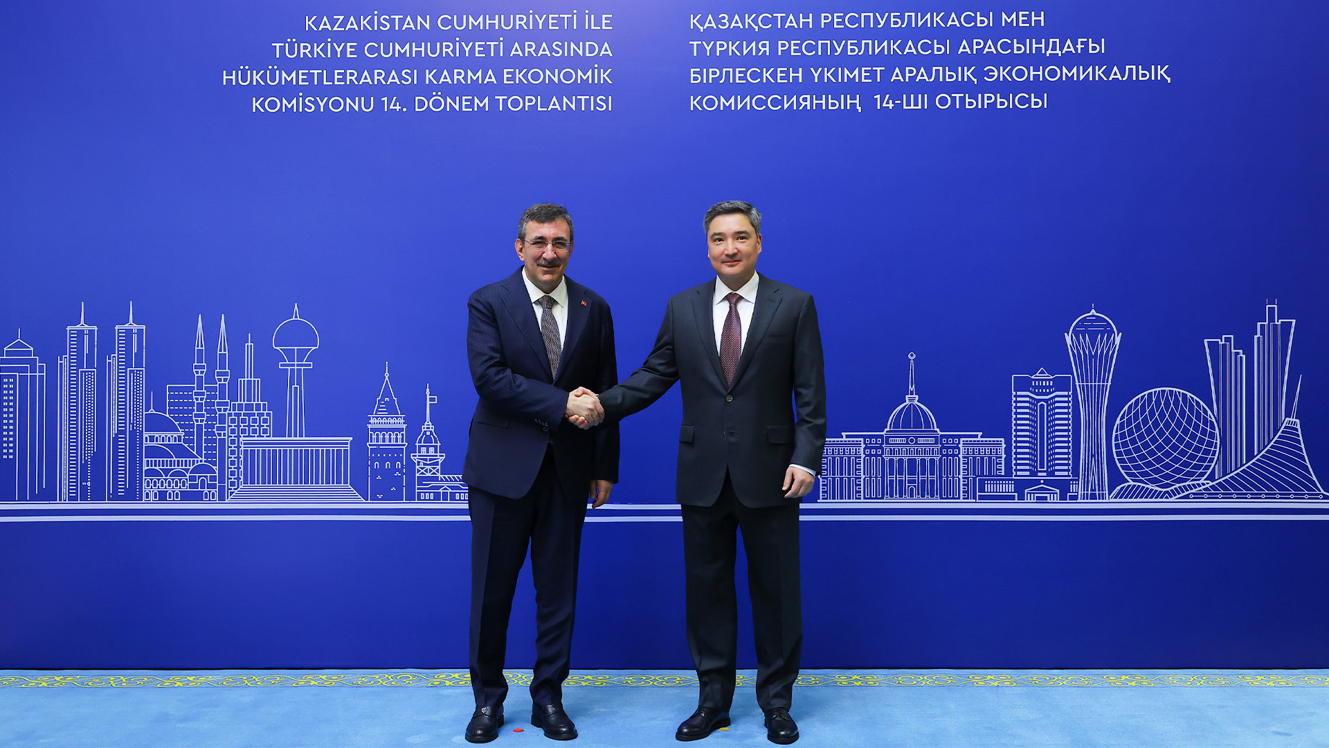 Олжас Бектенов пен Түркия вице-президенті Джевдет Йылмаз Сауда-экономикалық ынтымақтастық жөніндегі үкіметаралық комиссияның отырысын өткізді