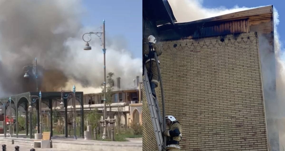 Түркістанда Ахмет Ясауи кесенесінің маңында алапат өрт шықты (видео)