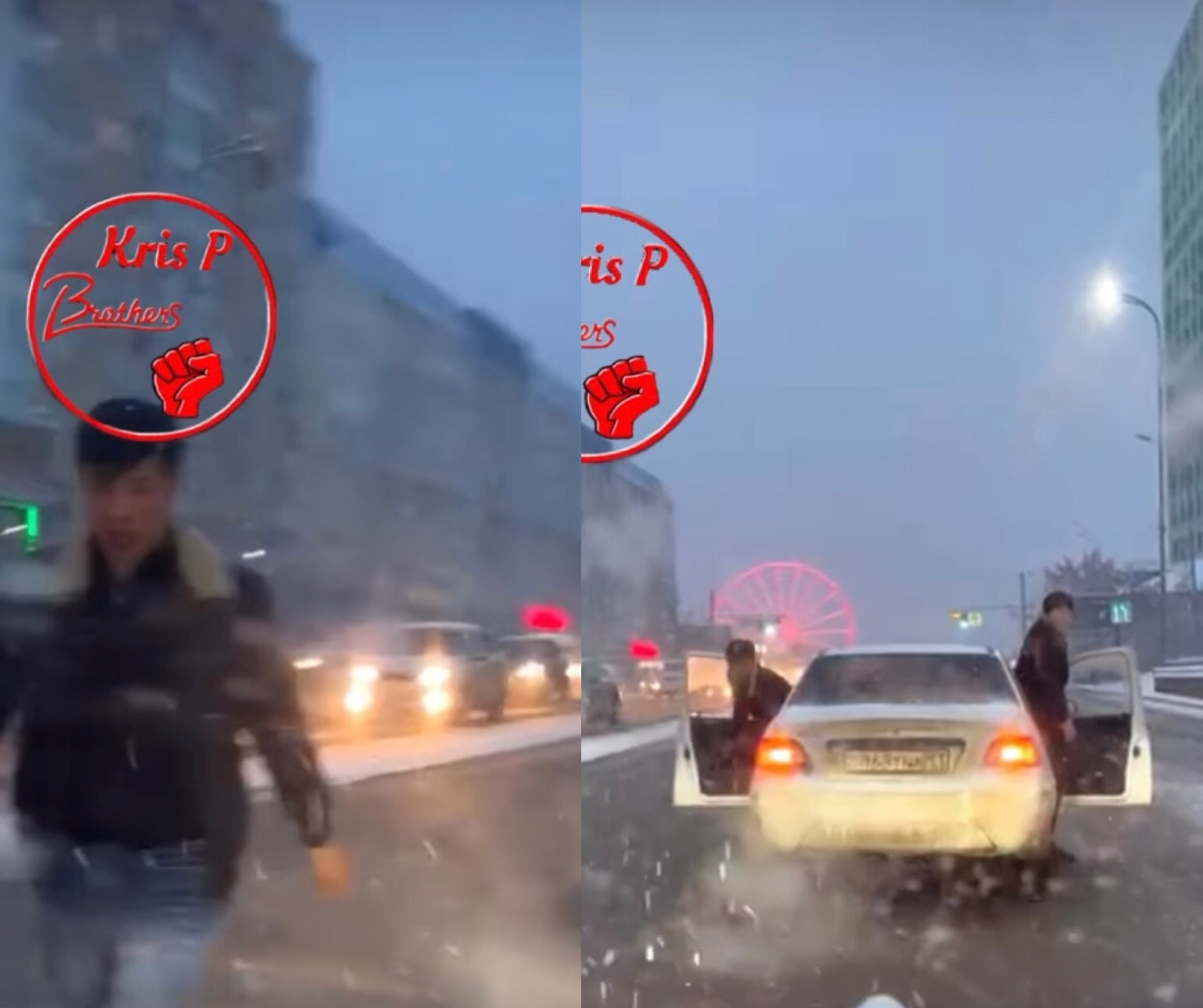 Балалы әйелге тап берген үш жігіттің видеосы полиция назарына ілікті